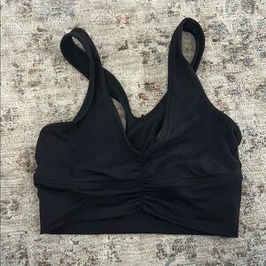 ALO Yoga Black Sports Bra with Wide Straps and V-Neck